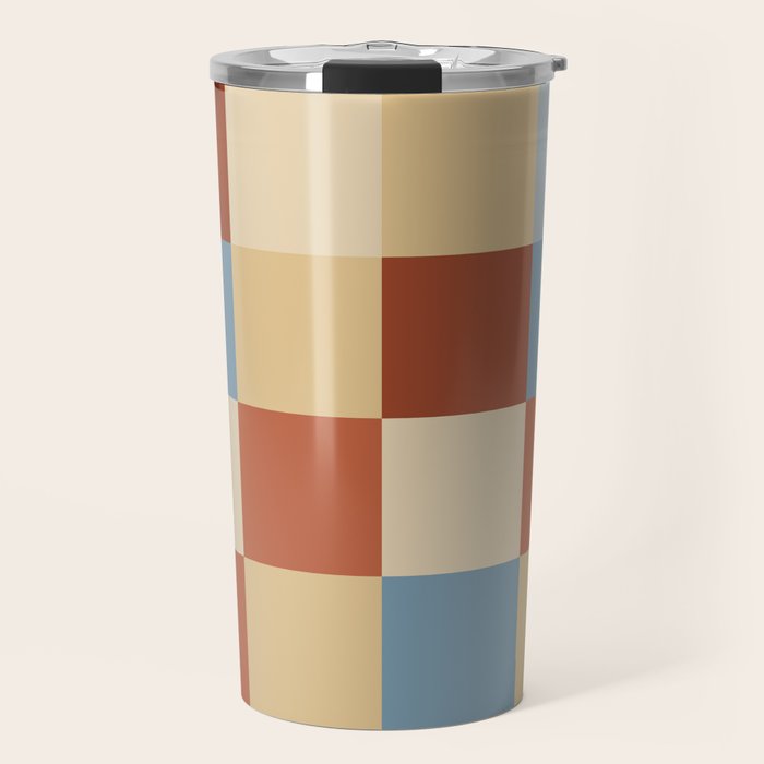 Bold Retro Checks Pattern - Large XX Travel Mug Gallery Image 1