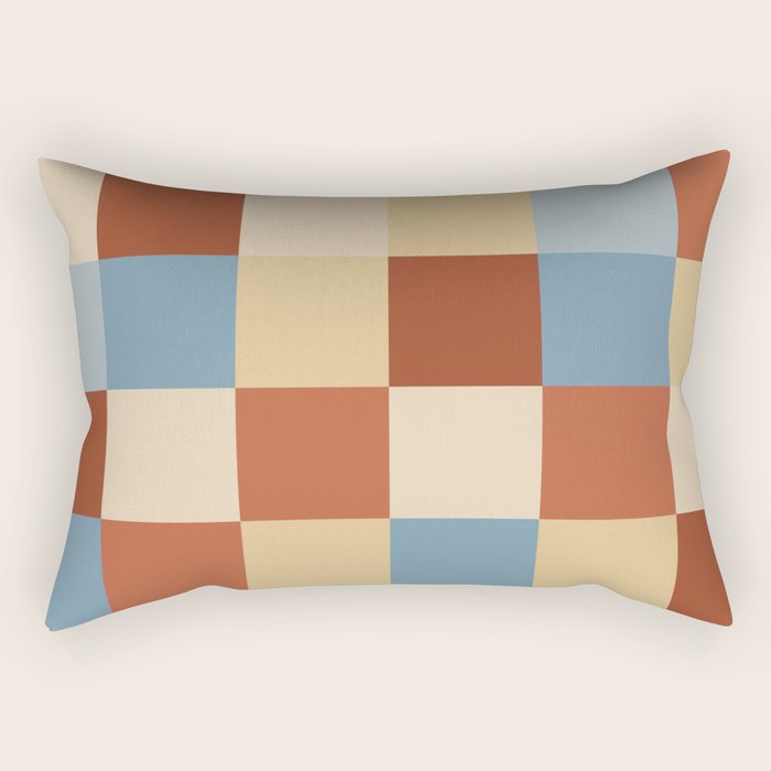 Bold Retro Checks Pattern - Large XX Rectangular Pillow Gallery Image 1