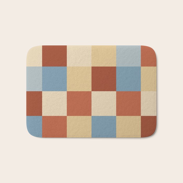 Bold Retro Checks Pattern - Large XX Bath Mat Gallery Image 1