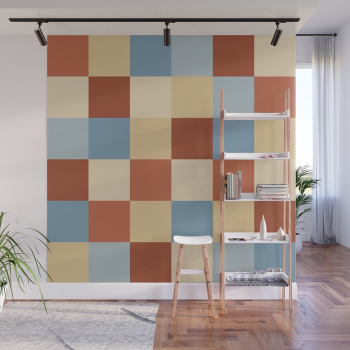 Bold Retro Checks Pattern - Large XX Wall Mural Gallery Image 1