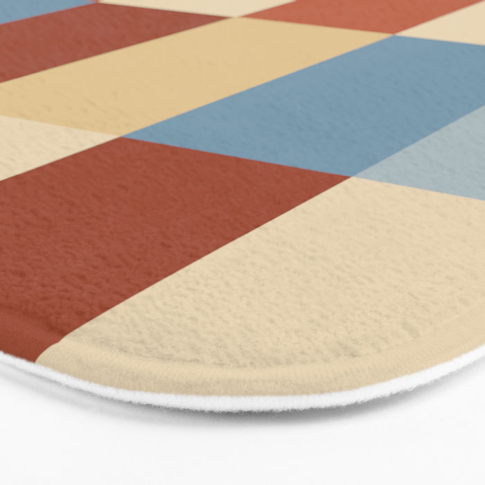 Bold Retro Checks Pattern - Large XX Bath Mat Gallery Image 3