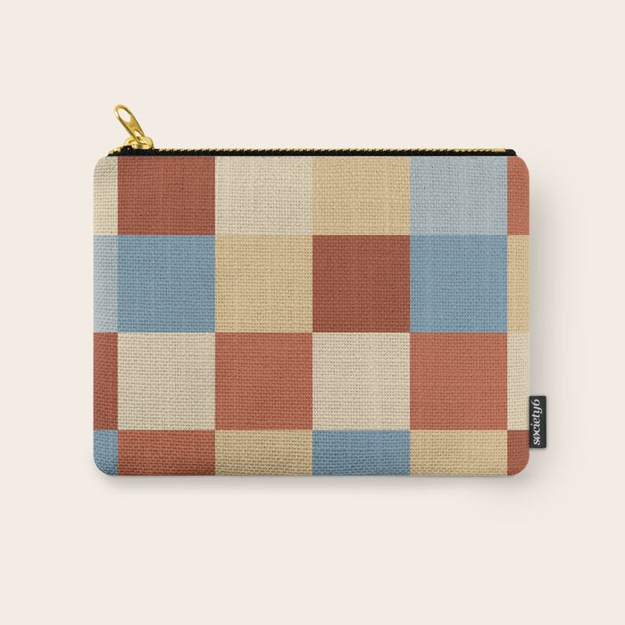 Bold Retro Checks Pattern - Large XX Carry All Pouch Gallery Image 1