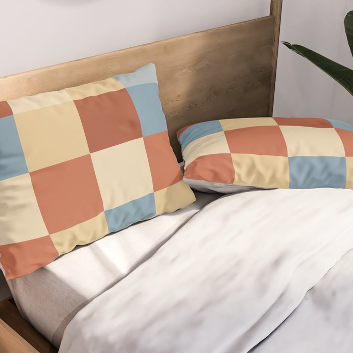 Bold Retro Checks Pattern - Large XX Pillow Sham Gallery Image 2
