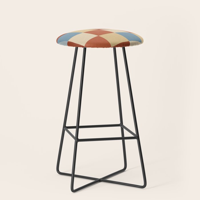 Bold Retro Checks Pattern - Large XX Stool Gallery Image 1