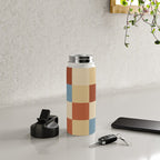 Bold Retro Checks Pattern - Large XX Water Bottle Gallery Image 4