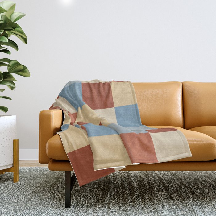 Bold Retro Checks Pattern - Large XX Throw Blanket Gallery Image 1
