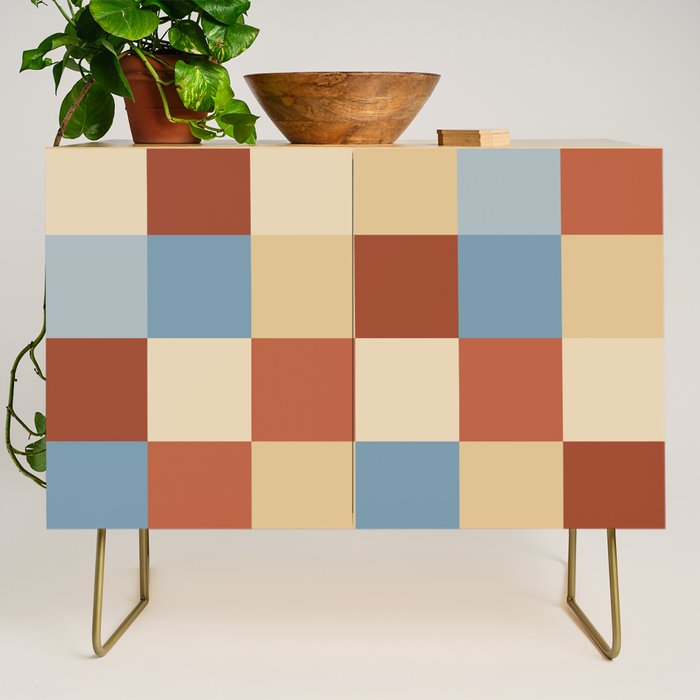 Bold Retro Checks Pattern - Large XX Credenza Gallery Image 1