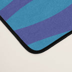 Mid Century Modern Fish Pattern in Double Blue Desk Mat Gallery Image 4