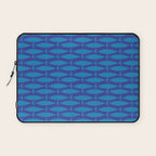 Mid Century Modern Fish Pattern in Double Blue Laptop Sleeve Gallery Image 1