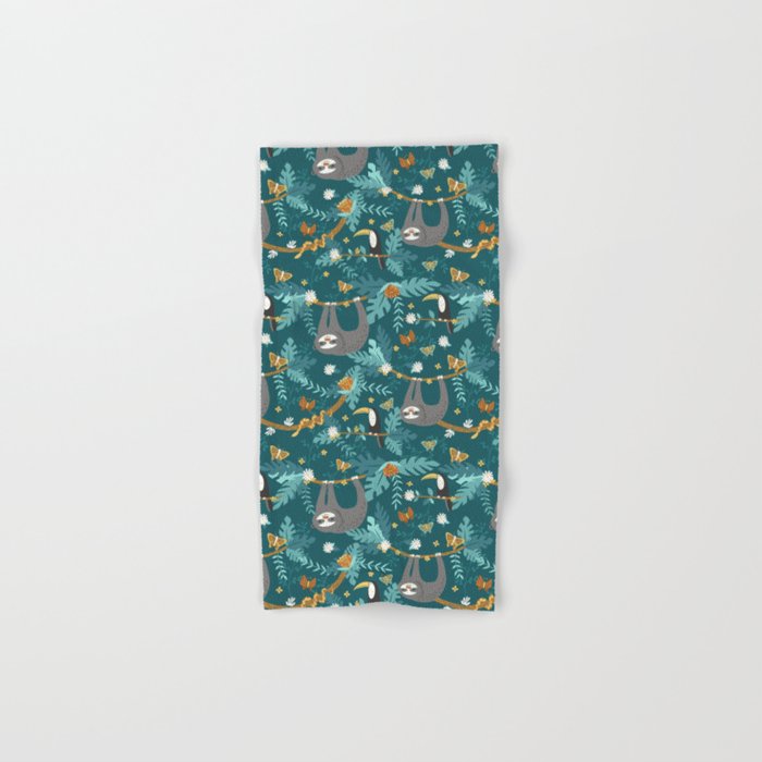 Sloth Hanging in a Teal Forest Towels Gallery Image 1