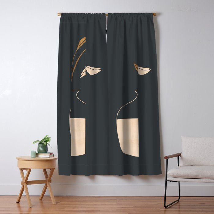 Minimal Abstract Art Vase Flower 3 Window Curtain Gallery Image 5