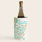 Sacred Lotus Mandala - Turquoise & Gold Palette Wine Chiller Gallery Image 3