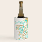 Sacred Lotus Mandala - Turquoise & Gold Palette Wine Chiller Gallery Image 2