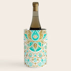 Sacred Lotus Mandala - Turquoise & Gold Palette Wine Chiller Gallery Image 1