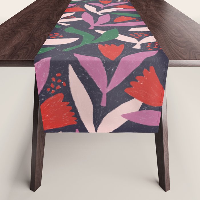 Hand Drawn Florals #2 Table Runner Gallery Image 1