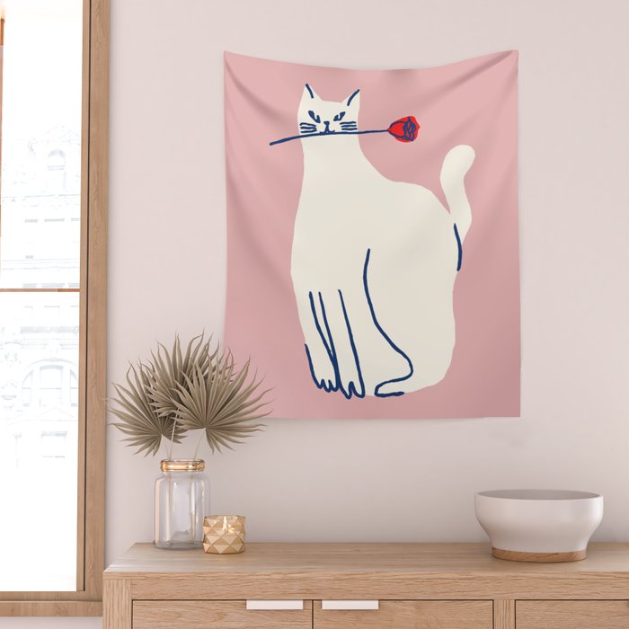 Casanova cat - the whimsical Catsanova Wall Tapestry Gallery Image 2
