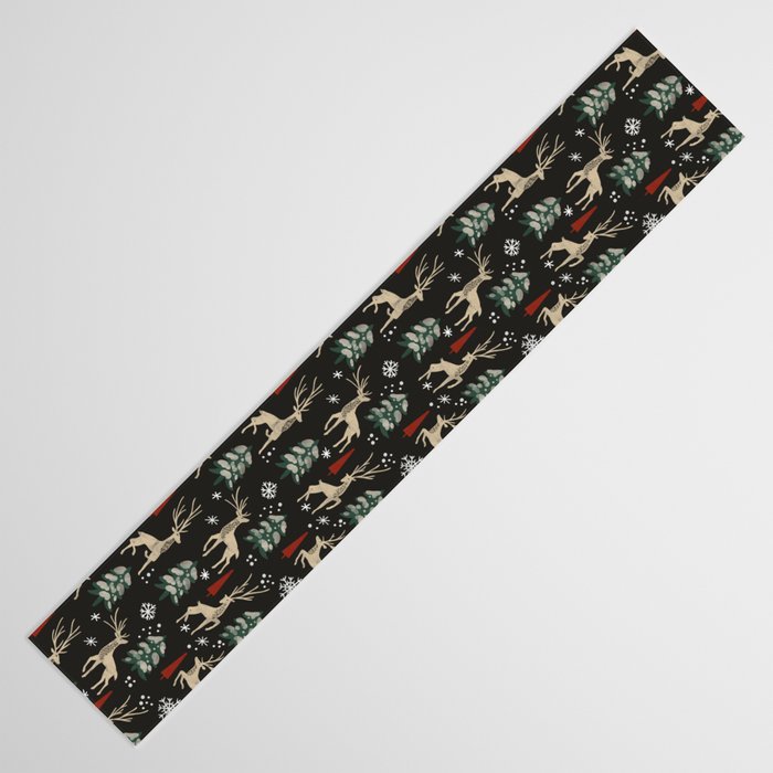 Deer in the snowy night Table Runner Gallery Image 3