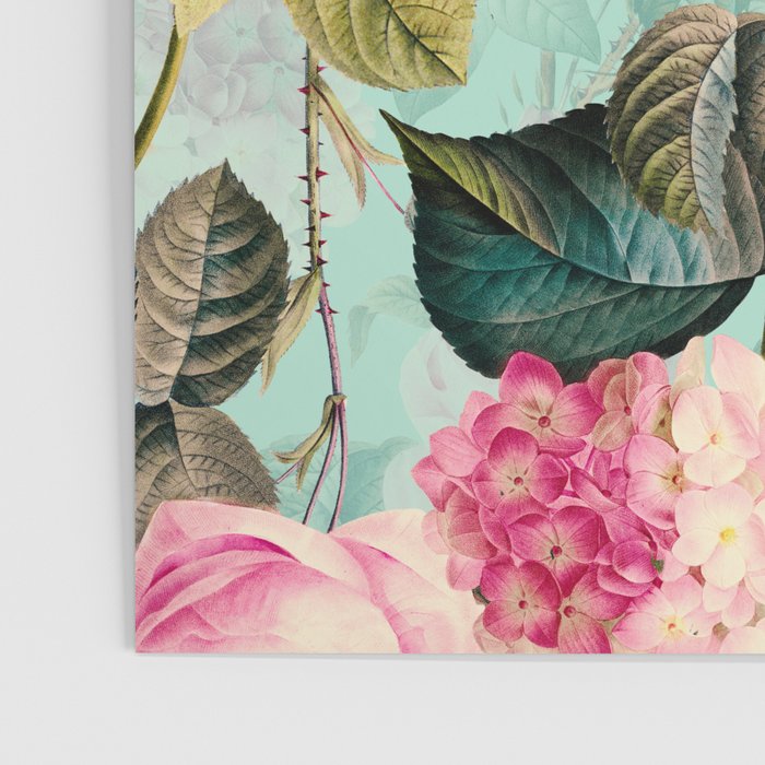 Vintage & Shabby Chic - Summer Teal Roses Flower Garden Poster Gallery Image 3