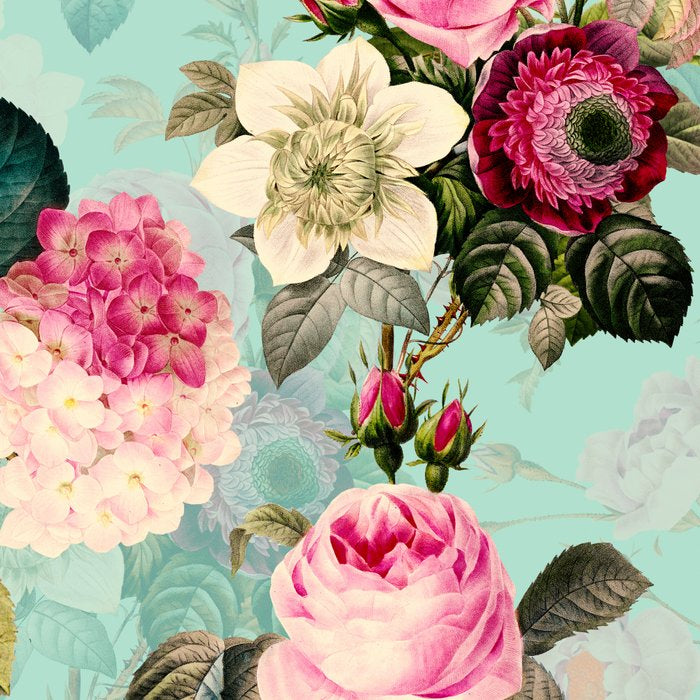 Vintage & Shabby Chic - Summer Teal Roses Flower Garden Coffee Mug Gallery Image 2