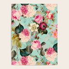 Vintage & Shabby Chic - Summer Teal Roses Flower Garden Poster Gallery Image 4
