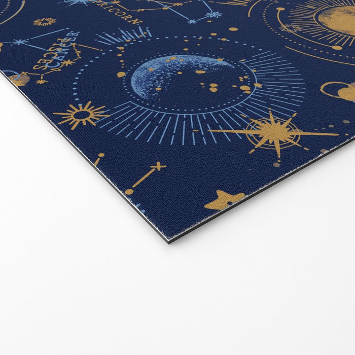 Dark blue zodiac abstract YB Welcome Mat Gallery Image 2
