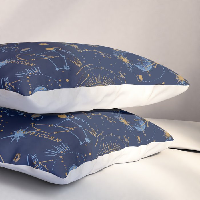 Dark blue zodiac abstract YB Pillow Sham Gallery Image 3