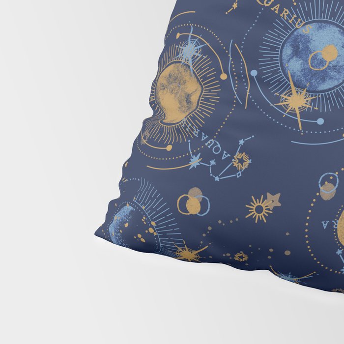 Dark blue zodiac abstract YB Pillow Sham Gallery Image 4