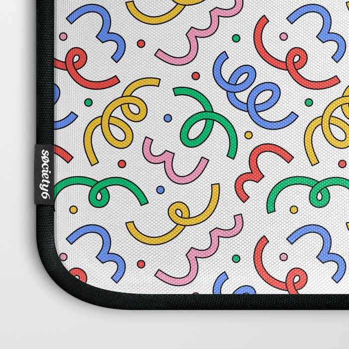 Colorful abstract fun line doodle pattern Laptop Sleeve Gallery Image 3