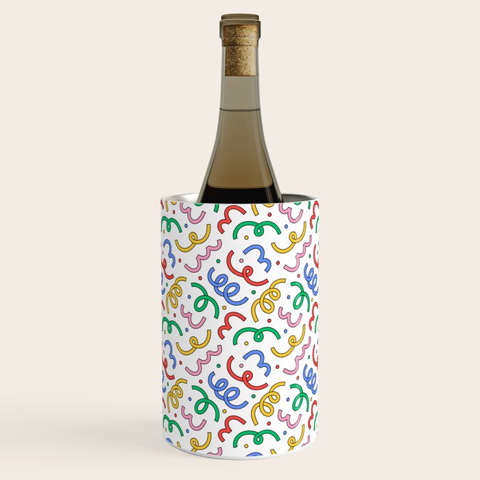 Colorful abstract fun line doodle pattern Wine Chiller Gallery Image 1