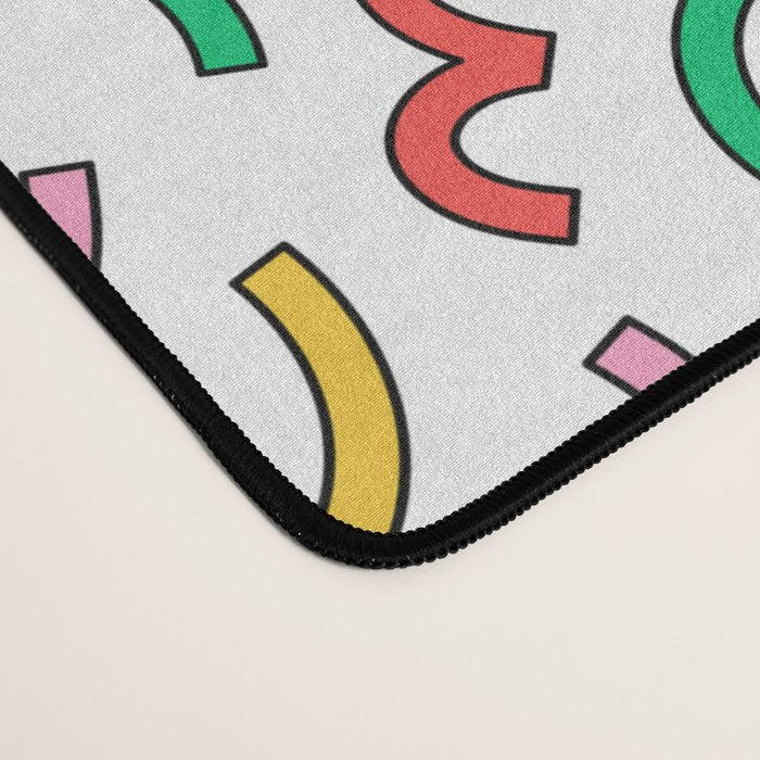 Colorful abstract fun line doodle pattern Desk Mat Gallery Image 4