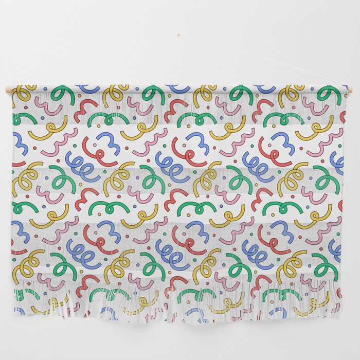Colorful abstract fun line doodle pattern Wall Hanging Gallery Image 1