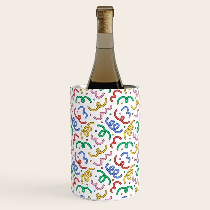 Colorful abstract fun line doodle pattern Wine Chiller Gallery Image 2