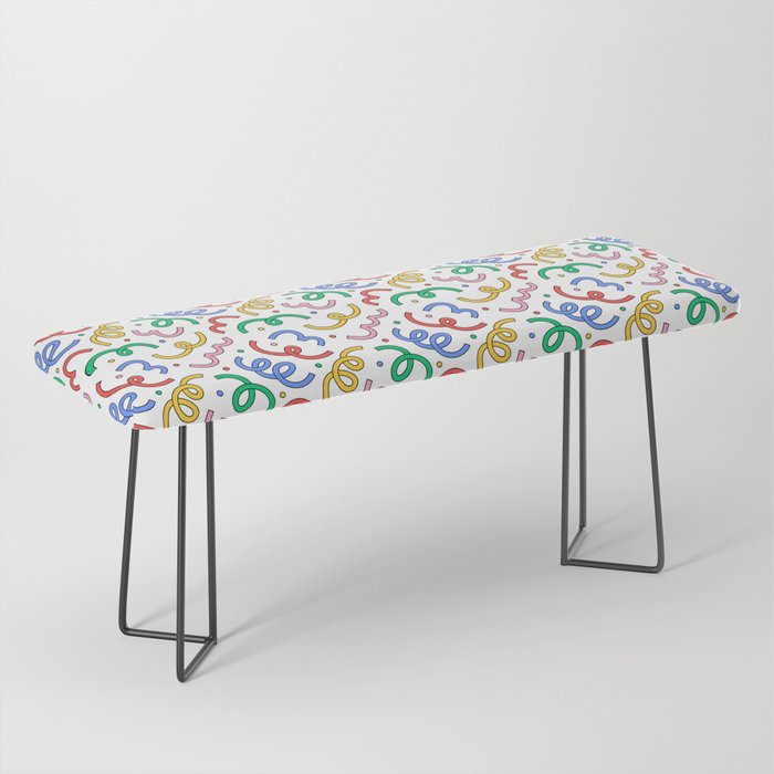 Colorful abstract fun line doodle pattern Bench Gallery Image 1