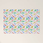 Colorful abstract fun line doodle pattern Welcome Mat Gallery Image 1