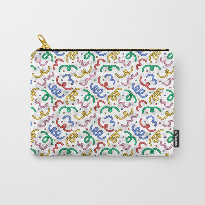 Colorful abstract fun line doodle pattern Carry All Pouch Gallery Image 1