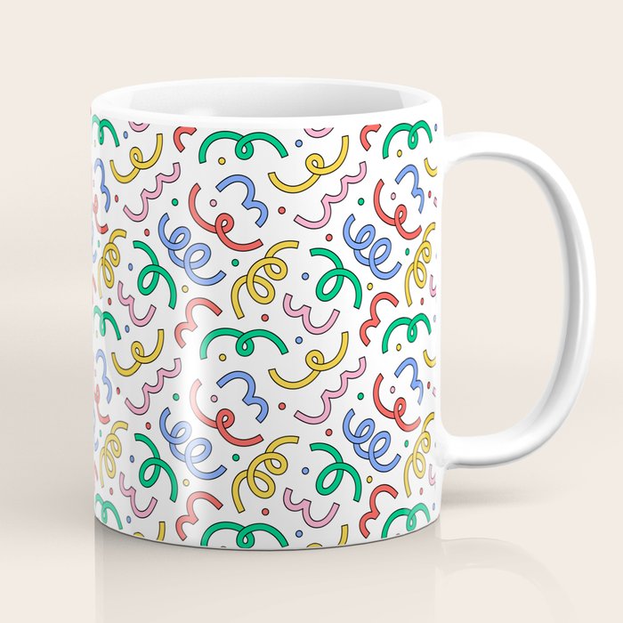 Colorful abstract fun line doodle pattern Coffee Mug Gallery Image 1