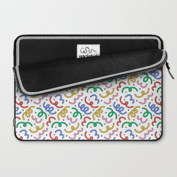 Colorful abstract fun line doodle pattern Laptop Sleeve Gallery Image 2