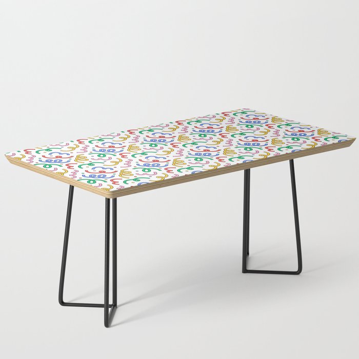 Colorful abstract fun line doodle pattern Coffee Table Gallery Image 1
