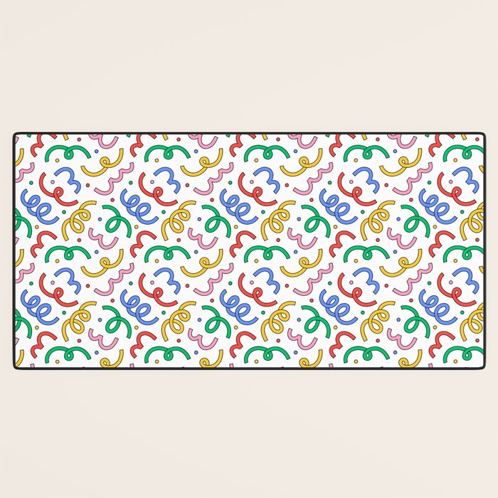 Colorful abstract fun line doodle pattern Desk Mat Gallery Image 3