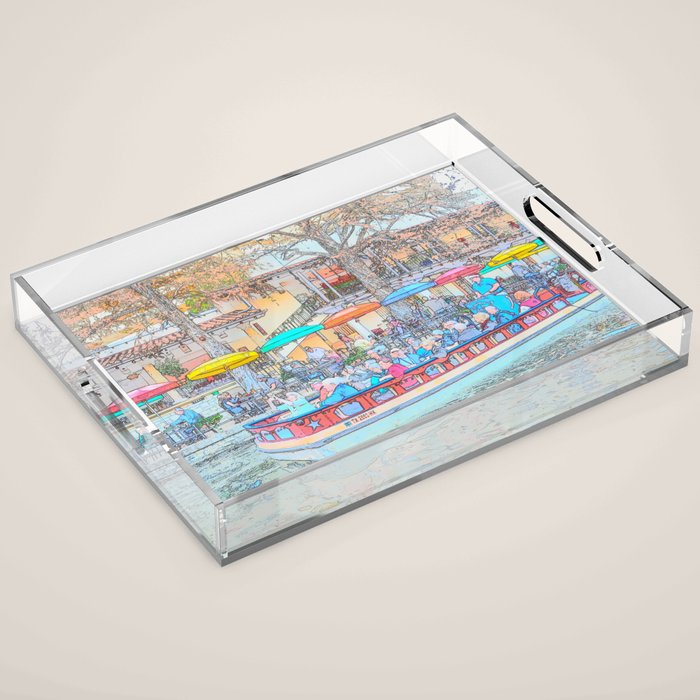 Ride Down The River - San Antonio, Texas Acrylic Tray Gallery Image 1