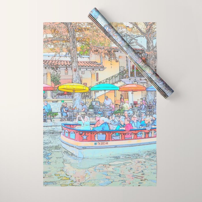 Ride Down The River - San Antonio, Texas Wrapping Paper Gallery Image 1