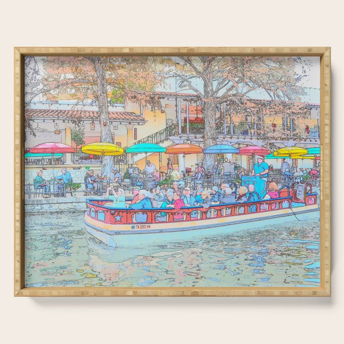 Ride Down The River - San Antonio, Texas Serving Tray Gallery Image 1
