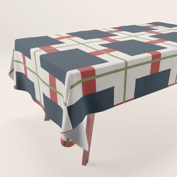 Classic Holiday Plaid Pattern Tablecloth Gallery Image 1