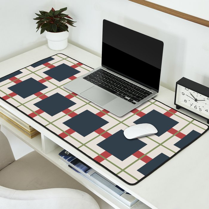 Classic Holiday Plaid Pattern Desk Mat Gallery Image 2