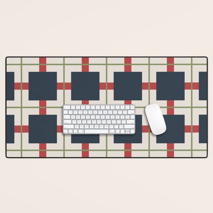 Classic Holiday Plaid Pattern Desk Mat Gallery Image 1