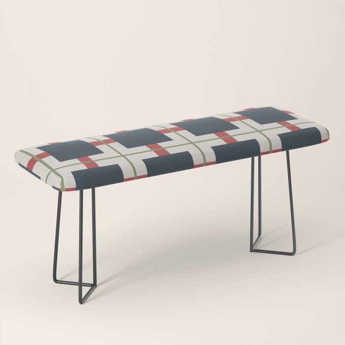 Classic Holiday Plaid Pattern Bench Gallery Image 1