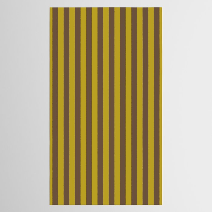 Vintage Moss and Coffee Stripes Tablecloth Gallery Image 2
