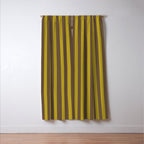 Vintage Moss and Coffee Stripes Window Curtain Gallery Image 3