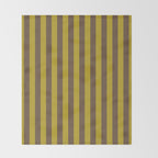 Vintage Moss and Coffee Stripes Throw Blanket Gallery Image 2