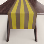 Vintage Moss and Coffee Stripes Table Runner Gallery Image 1